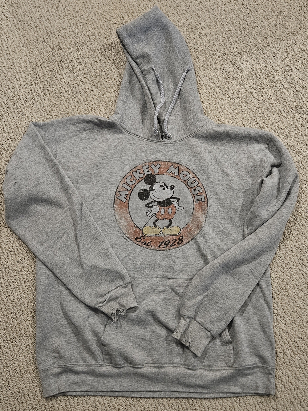 Disney Gray Mickey Mouse Crewneck Sweatshirt